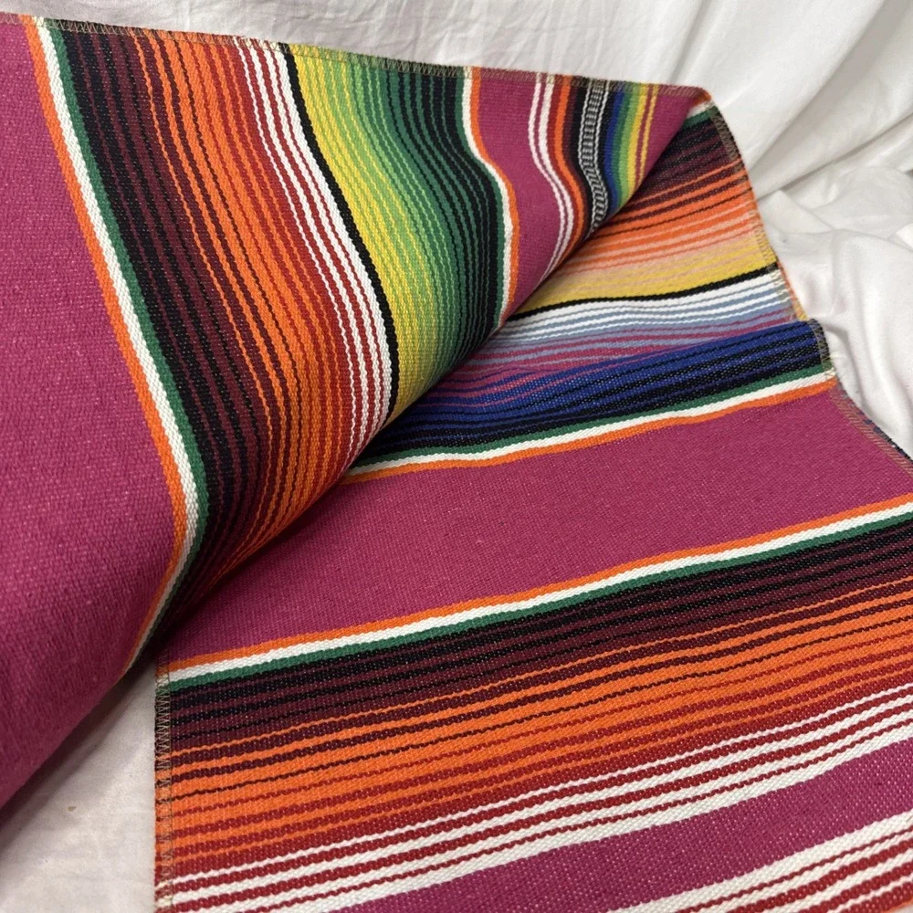 2 Woven Mexican Sarape Zarape Table Runner Cinco De Mayo Southwest Decor Party